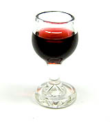 Rotweinglas mit Wein 2,2cm H